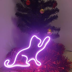 Neon Katzenlicht-Niedliches LED Katzendekor - Dekoratives LED-Nachtlicht für Katzenliebhaber-LED Neon Katzenfigur-Katzenförmiges Neonlicht-Neon Zeichen-Neon Art