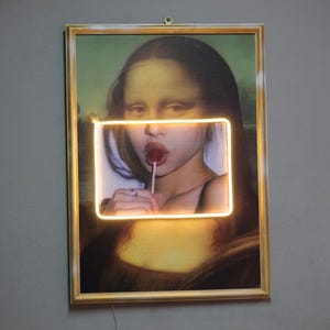 Mona Lisa Neon Poster-Neon Wand Dekor-Malerei Mona Lisa-Neon Schilder-Pop Art Wand Dekoration-Moderne LED Mona Lisa Wand Dekor-Moderne Wand Kunst-