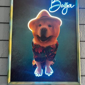 Retrato de mascota de neón personalizado: Arte de pared LED personalizado