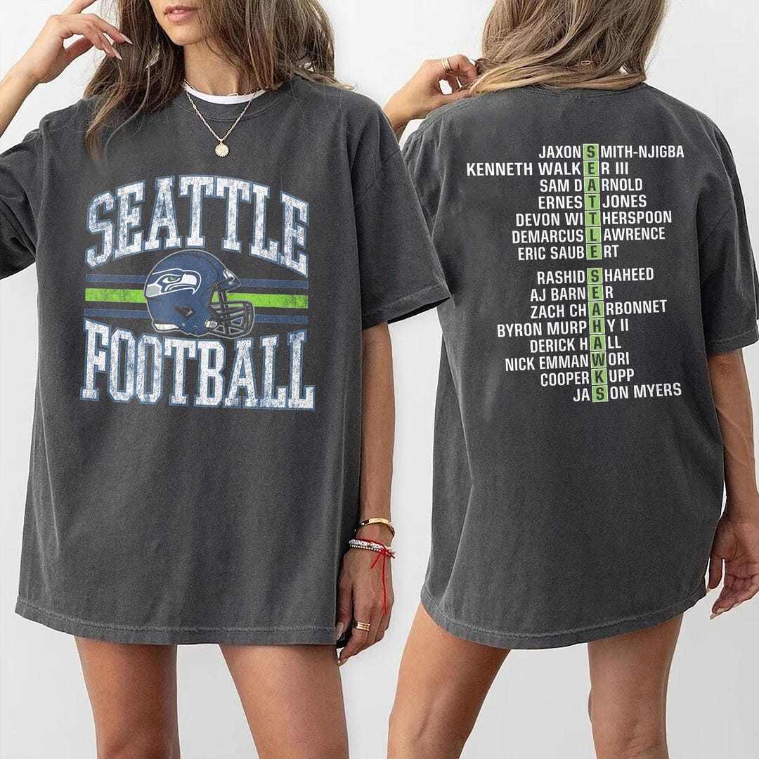 Seattle Team Merch Vintage Seattle Football Team Shirt, Seattle Tshirt, Seattle Football ...