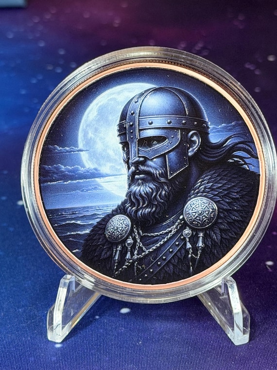 5oz Showdown Moonlit Viking Colorized Copper Round