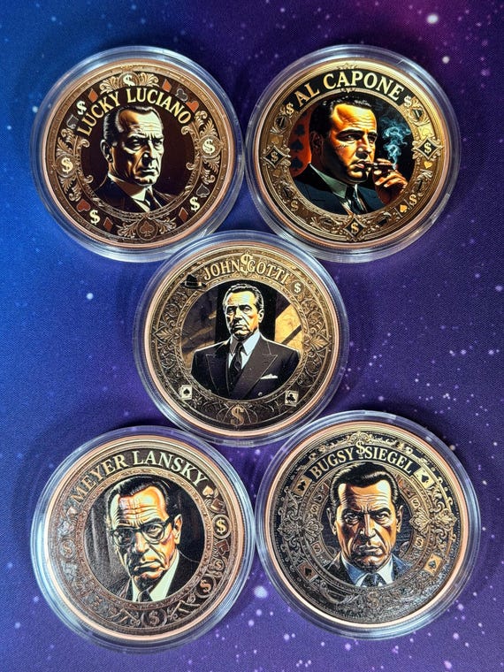 Lotus Mint Mafia Crime Family Set (5x 5oz Colorized Copper Round Series)