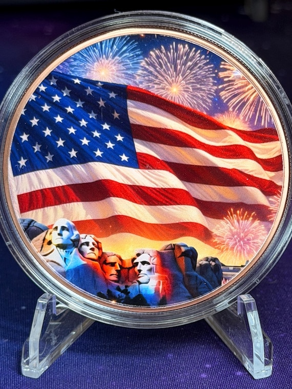 5oz Independence Day II Colorized Copper Round