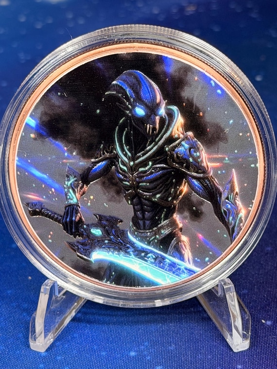 5oz Alien Destroyer Blue Colorized Copper Round