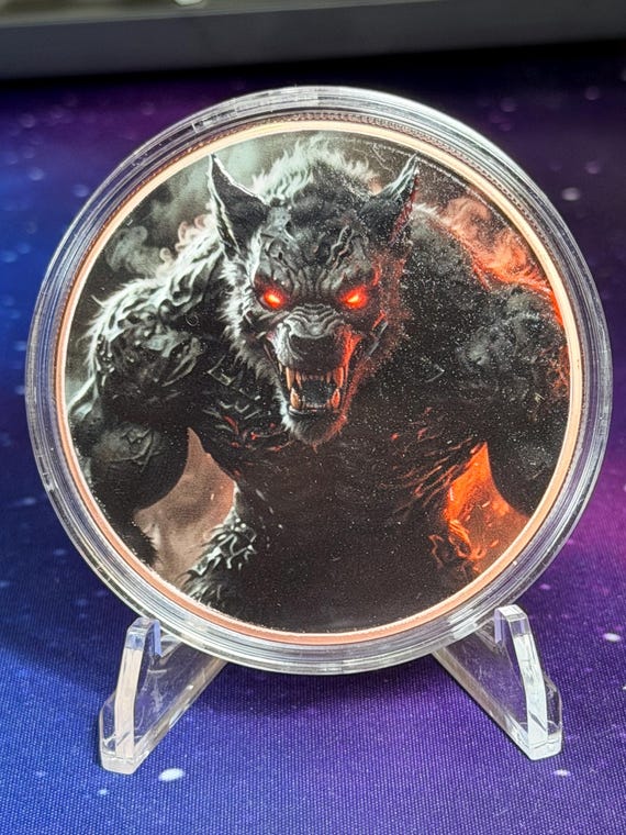 5oz Werewolf Colorized Copper Round
