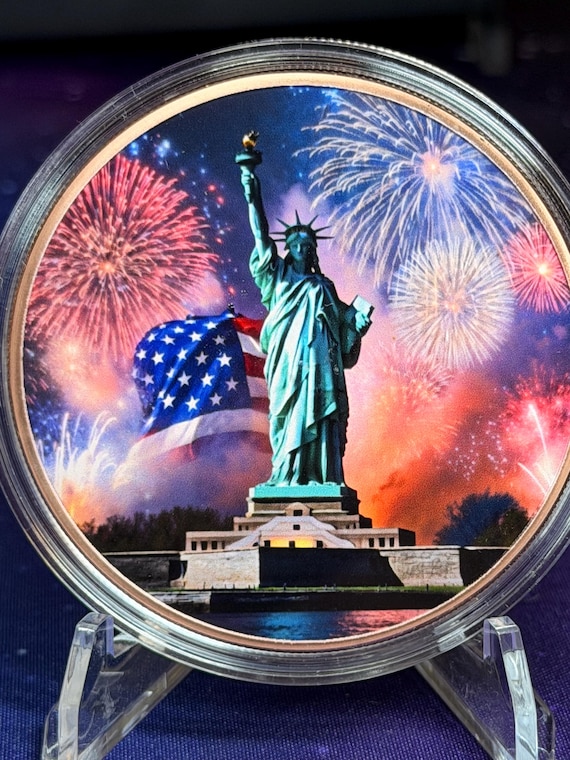 5oz Independence Day IV Colorized Copper Round