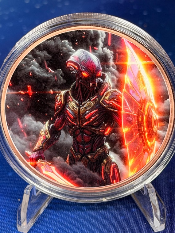 5oz Alien Destroyer Red Colorized Copper Round