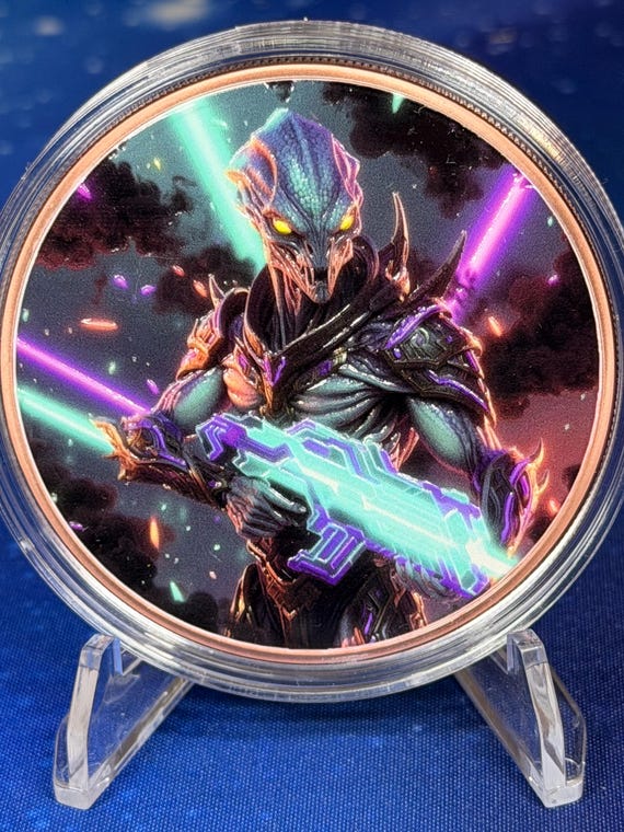 5oz Alien Destroyer Purple Colorized Copper Round
