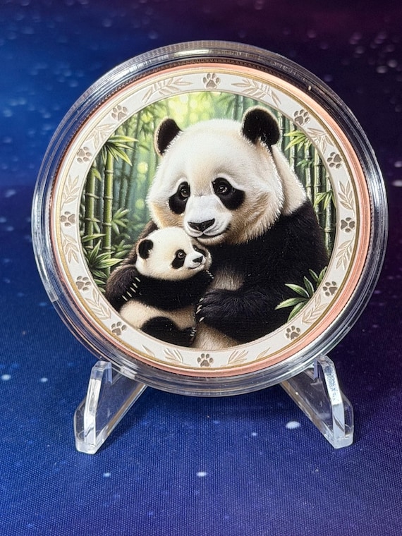 5oz Pandas Colorized Copper Round