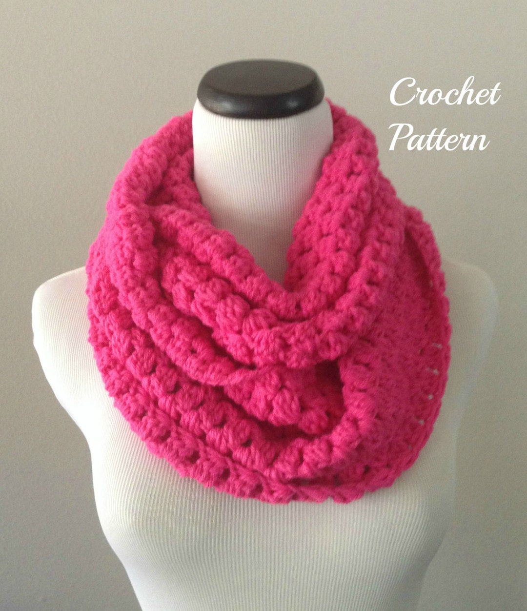 CROCHET PATTERN - Chunky Crochet Infinity Scarf Pattern, Infinity Cowl ...