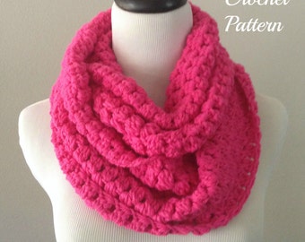 CROCHET PATTERN - Chunky Crochet Infinity Scarf Pattern, Infinity Cowl Pattern, Beginner Crochet Pattern, Chunky Cowl Pattern