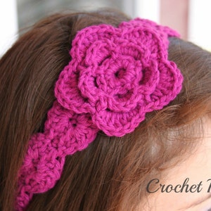 CROCHET PATTERN Crochet Flower Headband Pattern, Flower Pattern, Girl's Headband Tutorial, Hair Accessories image 2