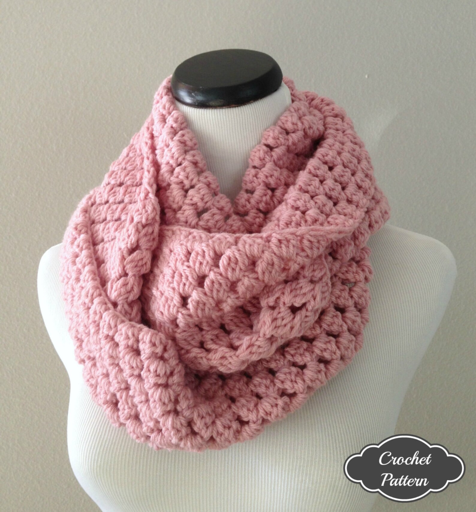 CROCHET PATTERN - Chunky Crochet Infinity Scarf Pattern, Infinity Cowl ...