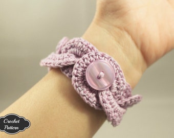 Crochet Bracelet Infinity Link Cuff, Crochet Bracelet, Crochet Cuff Pattern, Crochet Jewelry Pattern