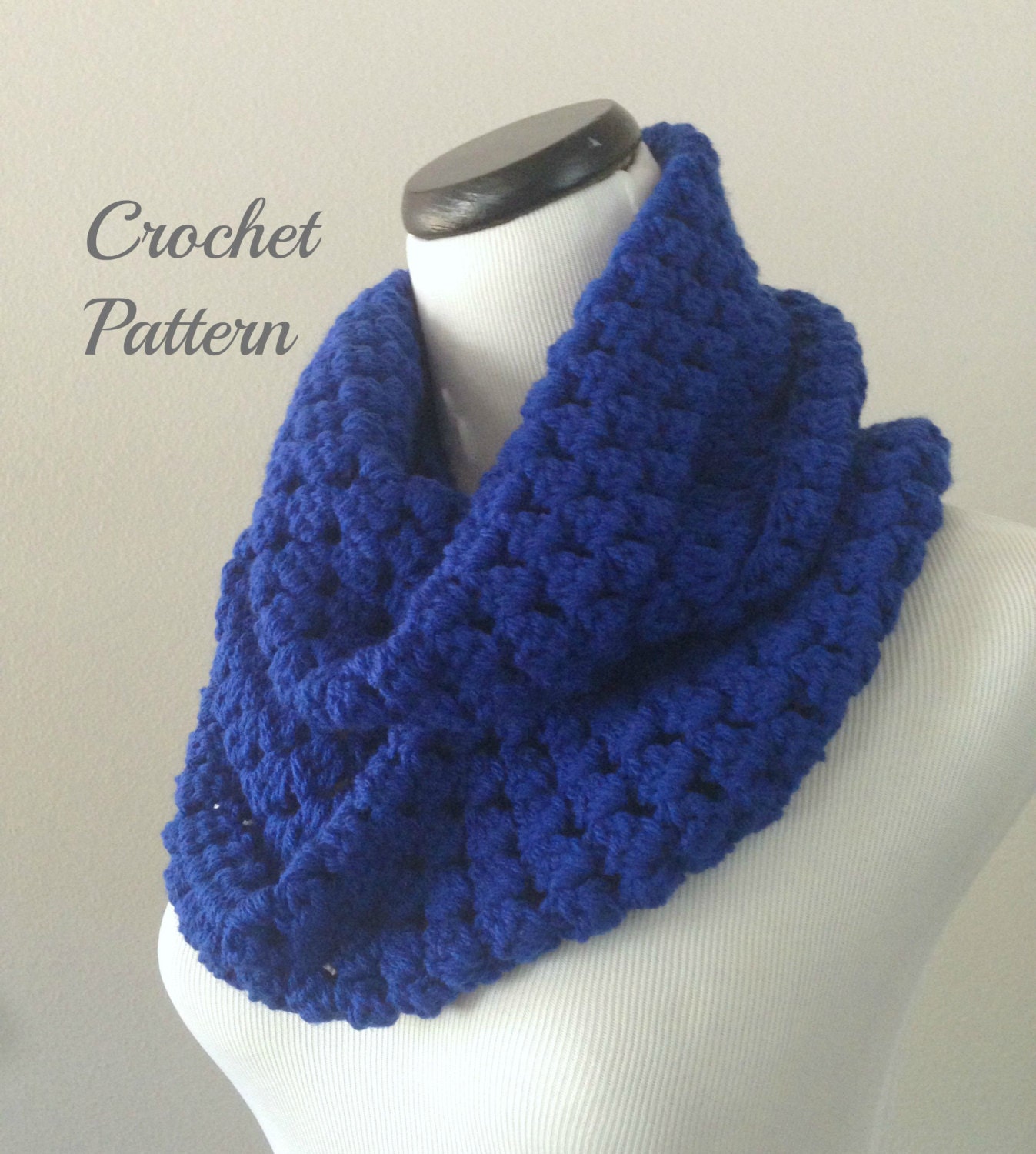 CROCHET PATTERN - Chunky Crochet Infinity Scarf Pattern, Infinity Cowl ...