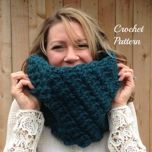 Chunky Cowl Crochet Pattern, Crochet Cowl Pattern, Infinity Cowl Pattern, Crochet Scarf Pattern, Infinity Scarf Pattern image 1