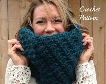 Chunky Cowl Crochet Pattern, Crochet Cowl Pattern, Infinity Cowl Pattern, Crochet Scarf Pattern, Infinity Scarf Pattern