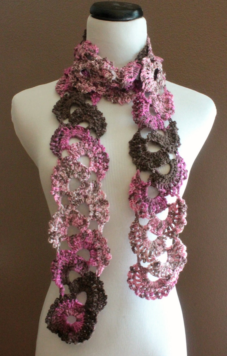 CROCHET PATTERN Queen Anne's Lace Scarf Pattern, Crochet Scarf Pattern