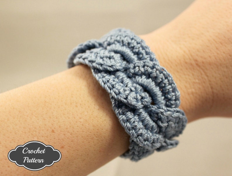 CROCHET PATTERN - Crochet Bracelet Infinity Link Cuff, Crochet Bracelet, Crochet Cuff Pattern, Crochet Jewelry Pattern image 5