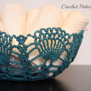 Spring Crochet Project, Crochet Doily Pattern, Crochet Lace Bowl Pattern, Crochet Lace Easter Basket Pattern image 3