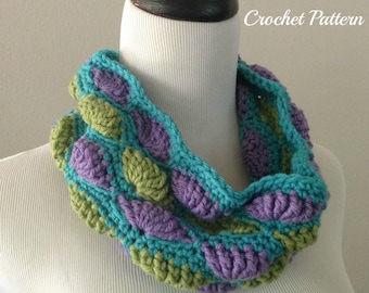 CROCHET PATTERN - Chunky Cowl Crochet Pattern, Neck Warmer Pattern, Easy Crochet Pattern, Circle Scarf Crochet Pattern, Crochet Tutorial