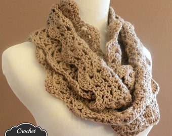 CROCHET PATTERN - Chunky Crochet Infinity Scarf Pattern, Infinity Cowl Pattern, Easy Crochet Pattern, Beginner Crochet Pattern