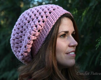 CROCHET PATTERN - Crochet Slouch Hat Pattern, Chunky Slouchy Hat Pattern, Crochet Hat, Slouchy Beanie Pattern, Womens Slouch Hat Pattern