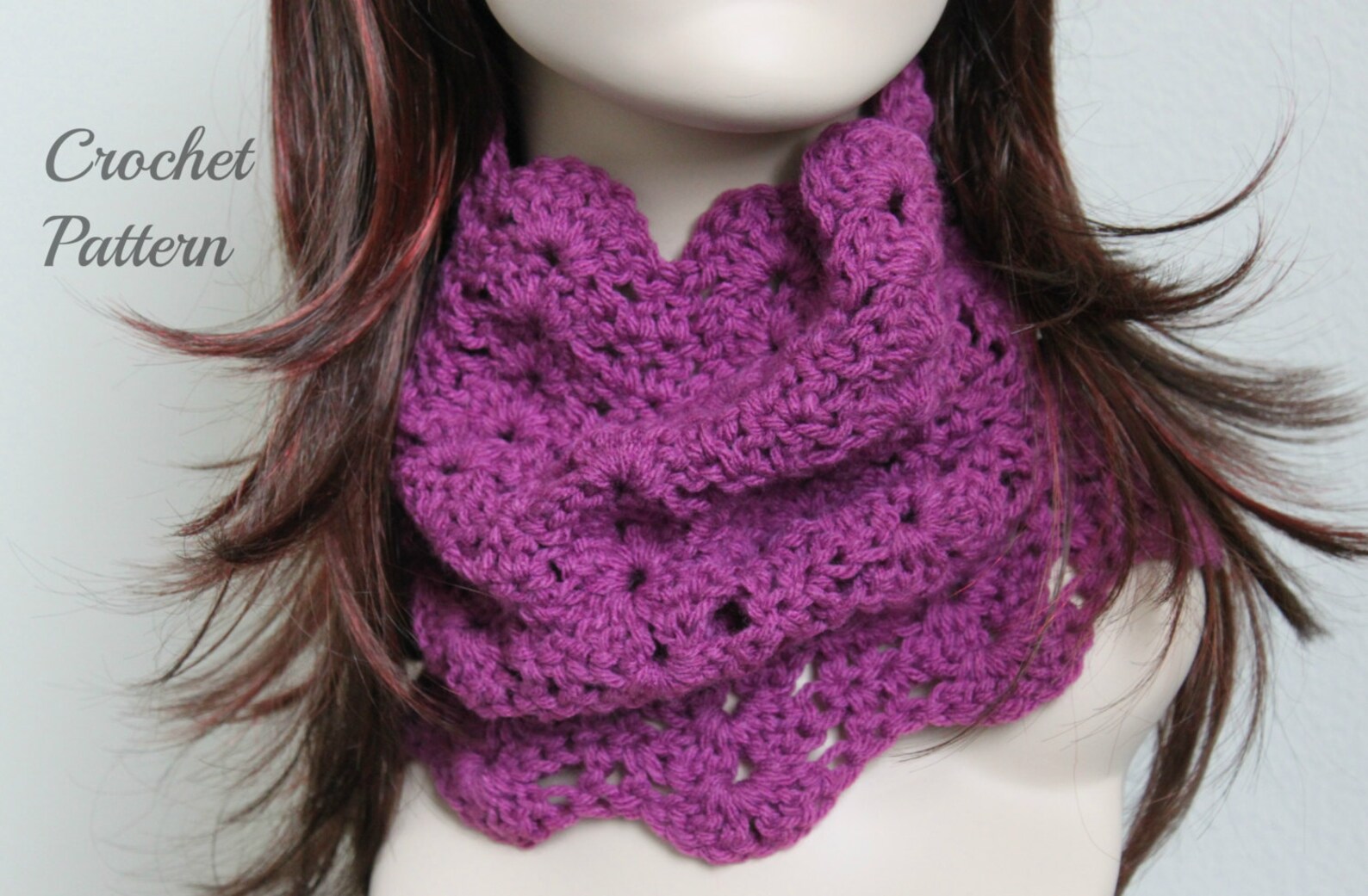 Chunky Crochet Cowl Pattern, Infinity Scarf Pattern, Circle Scarf ...