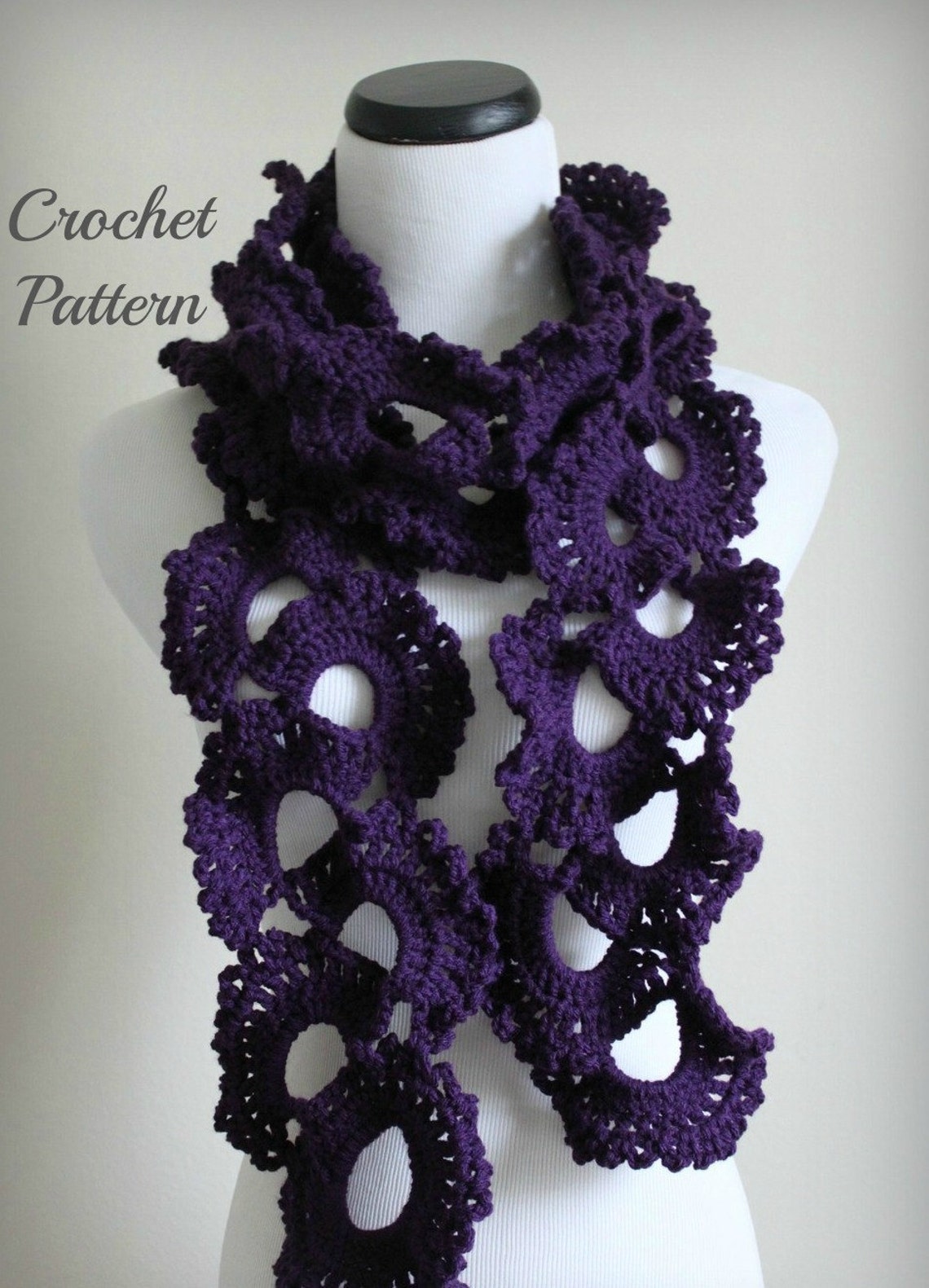 CROCHET PATTERN Queen Anne's Lace Scarf Pattern, Crochet Scarf Pattern