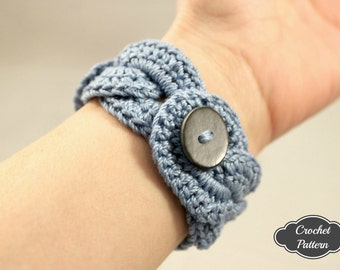 Häkelarmband Infinity Link Manschette, Häkelarmband Anleitung, Häkelmanschette Muster, Häkelmuster Schmuck