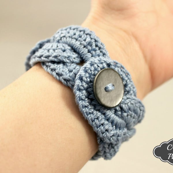 Crochet Bracelet Infinity Link Cuff, Crochet Bracelet Tutorial, Crochet Cuff Pattern, Crochet Jewelry Pattern