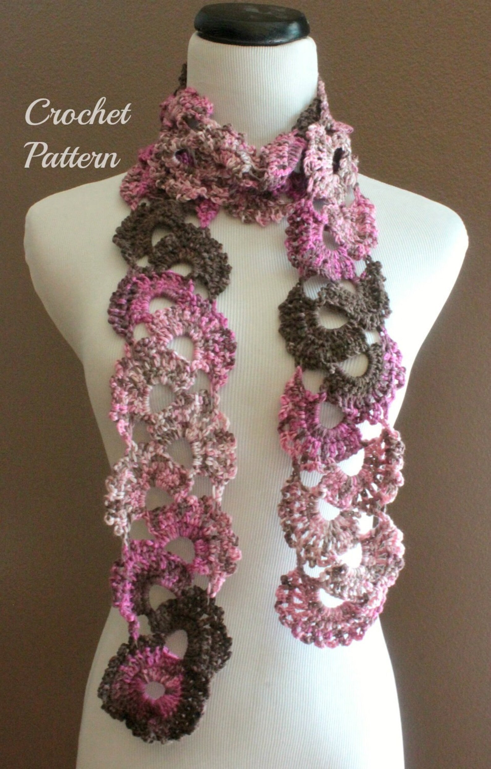 Queen Anne's Lace Scarf Pattern, Crochet Scarf Pattern, Easy Crochet