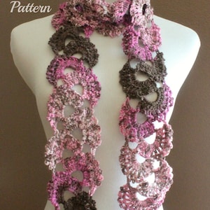 CROCHET PATTERN - Queen Anne&#39;s Lace Scarf Pattern, Crochet Scarf Pattern, Lace Scarf Pattern