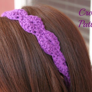CROCHET PATTERN - Crochet Flower Headband Pattern, Flower Pattern, Girl&#39;s Headband Tutorial, Hair Accessories