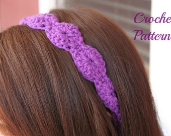 CROCHET PATTERN - Crochet Flower Headband Pattern, Flower Pattern, Girl's Headband Tutorial, Hair Accessories