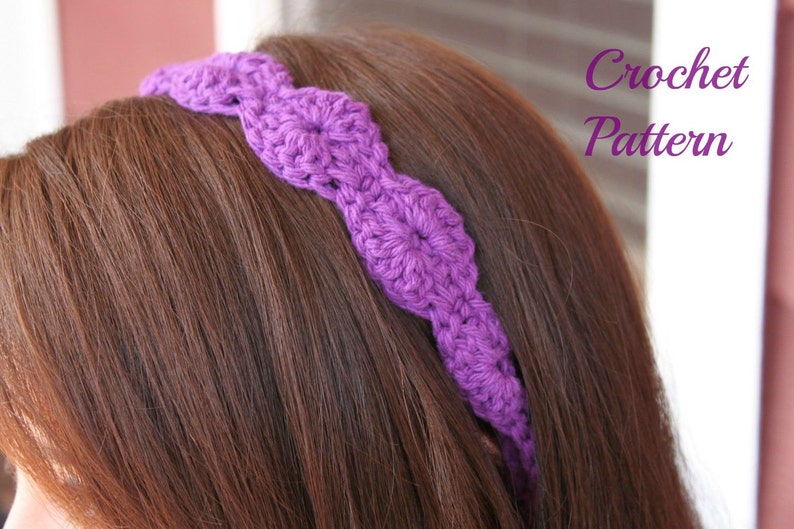 CROCHET PATTERN Crochet Flower Headband Pattern, Flower Pattern, Girl's Headband Tutorial, Hair Accessories image 3