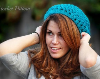 CROCHET PATTERN - Crochet Slouch Hat Pattern, Chunky Slouchy Hat Pattern, Crochet Tutorial, Crochet Hat Pattern, Womens Slouchy Hat