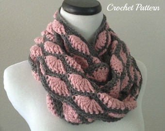 CROCHET PATTERN - Chunky Crochet Infinity Scarf Pattern, Infinity Cowl Pattern, Easy Crochet Pattern, Beginner Crochet Pattern