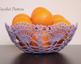 CROCHET PATTERN - Crochet Doily Pattern, Crochet Lace Bowl Pattern, Crochet Basket Pattern, Crochet Doily Pattern