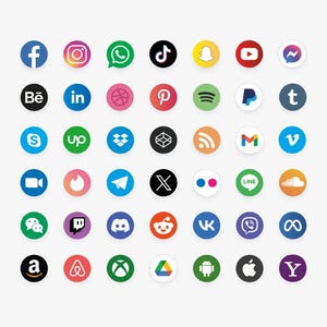 Social Media Svg, Social Media Icons, Icons Svg, Facebook logo svg, Instagram Icon, tiktok logo svg file, Transparent icons,Instant Download