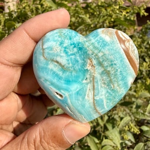 Cadeau de pierre gemme de cristal véritable de coeur d'aragonite Smithsonite