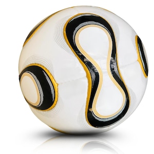 Official Match 2006 Famous White & Black Boder Soccer Ball (Size 5) | Hand Stitched Premium Model | PU Leather Special Gift For Players.