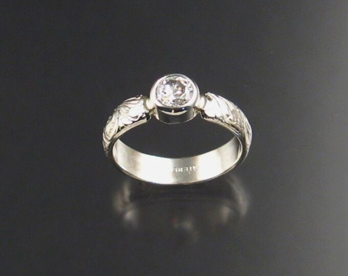 White CZ ring diamond substitute Sterling silver wedding Engagement ring made to order in your size