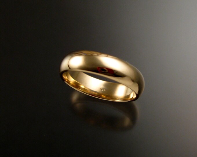 Yellow Gold Wedding band 2mm x 6mm Half round Heavy 14k Traditional sturdy Mans ring Handmade in your size Grooms ring