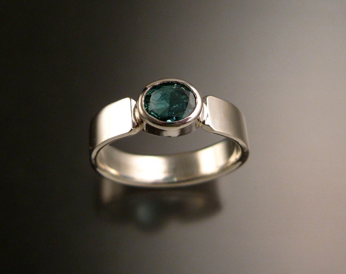 Emerald ring handmade natural Emerald bezel set stone made to order in your size