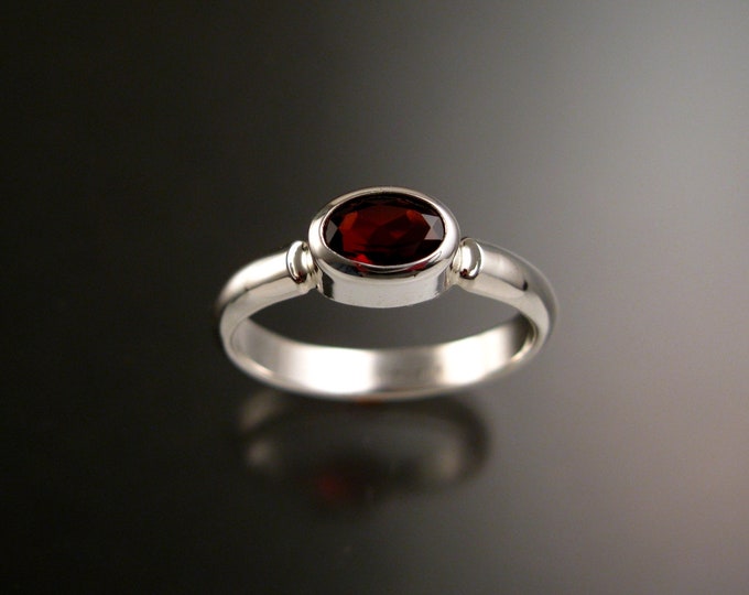 Garnet stacking mothers ring Sterling Silver made to order in your size