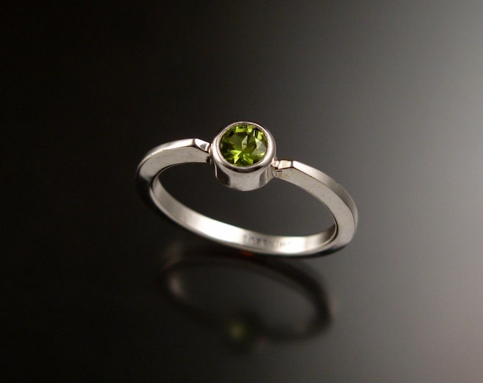 Peridot stackable ring Sterling Silver ring made to order in your size