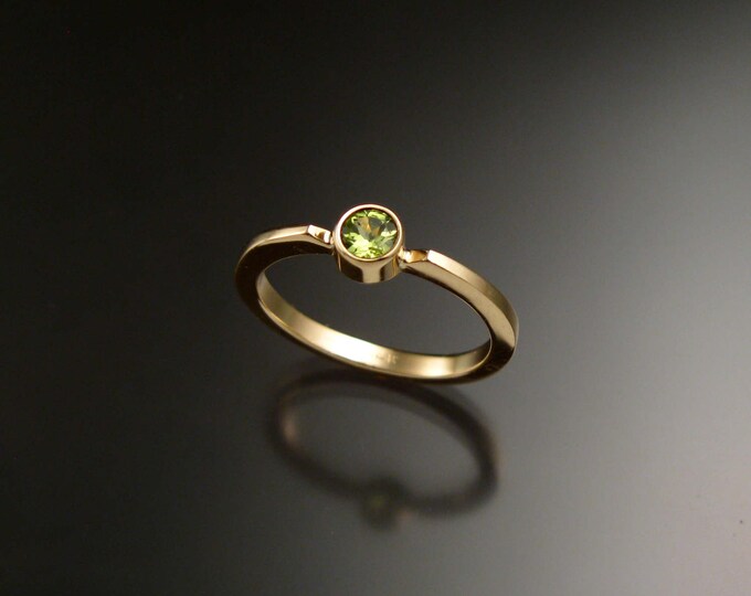 Peridot Stackable Mothers ring 14k Yellow Gold natural august birthstone ring Made to order in your size