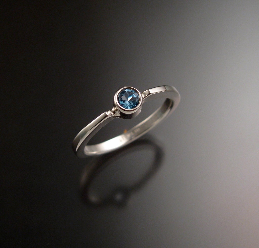 Blue Topaz stackable ring Sterling Silver ring made to order in your size