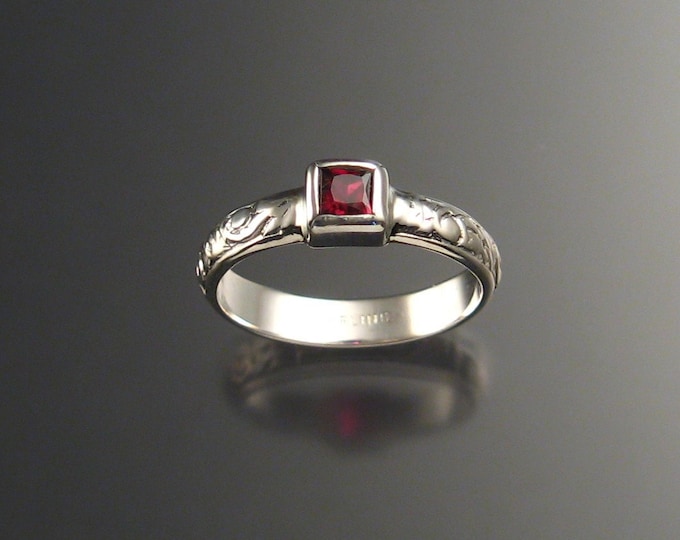 Garnet ring Ruby red natural Ruby substitute ring Handmade to order in your size